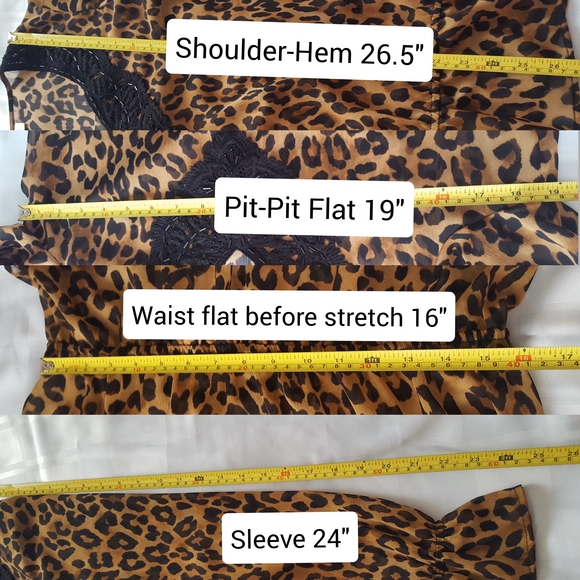 Jones🌾New York Leopard Print Sheer Top| Embellished Neckline - Picture 7 of 7